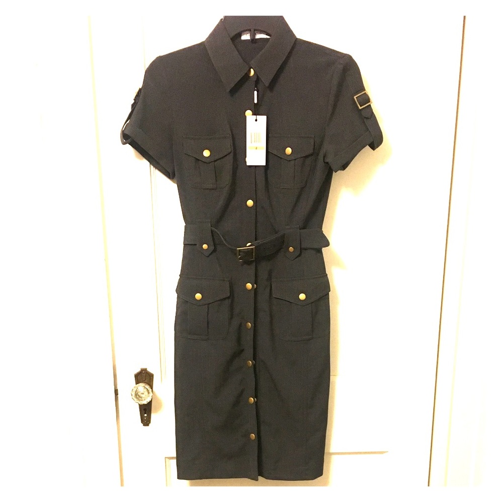 Calvin Klein Gray Belted Dress Size 2 NWT